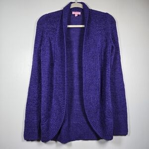 Lilly Pulitzer Purple Open Front Knit Cardigan Sweater Size Small